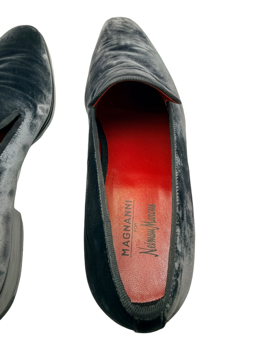 Magnanni Velvet Loafers Black Smoking Slippers Size 44