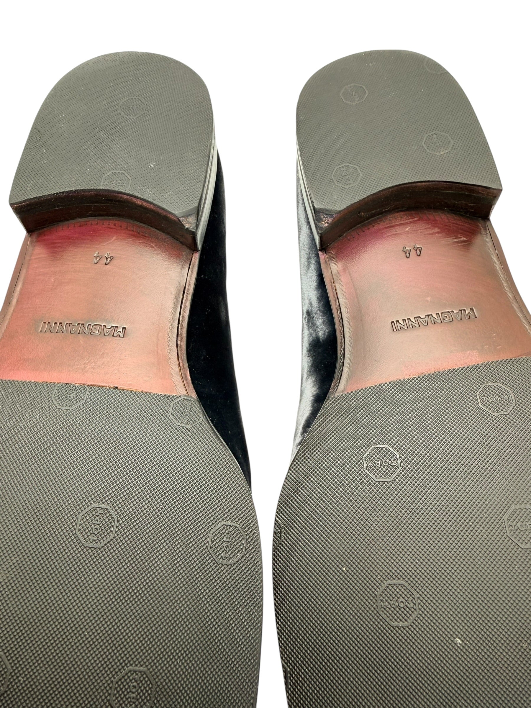 Magnanni Velvet Loafers Black Smoking Slippers Size 44