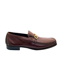 Ferragamo Brown Gancini Leather Loafers Size 12 D Italy