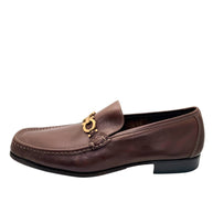Ferragamo Brown Gancini Leather Loafers Size 12 D Italy