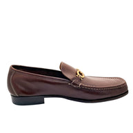 Ferragamo Brown Gancini Leather Loafers Size 12 D Italy