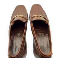 Ferragamo Brown Gancini Leather Loafers Size 12 D Italy