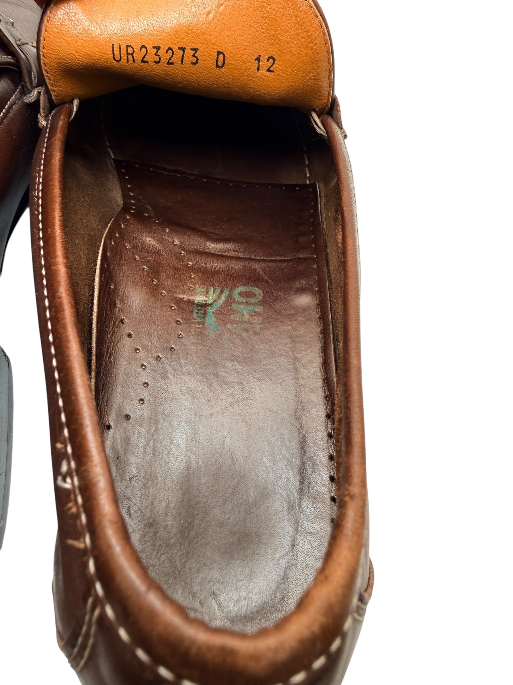 Ferragamo Brown Gancini Leather Loafers Size 12 D Italy
