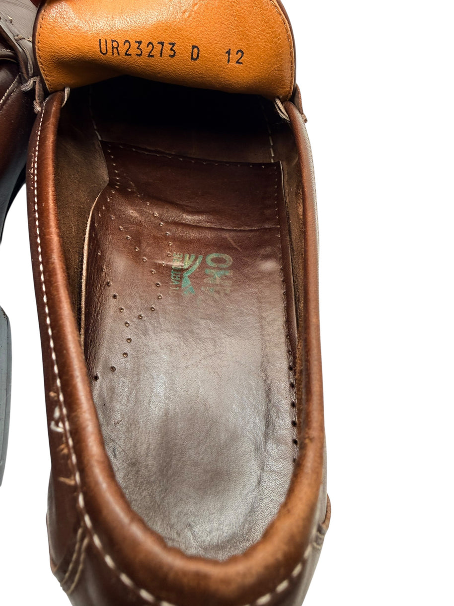 Ferragamo Brown Gancini Leather Loafers Size 12 D Italy