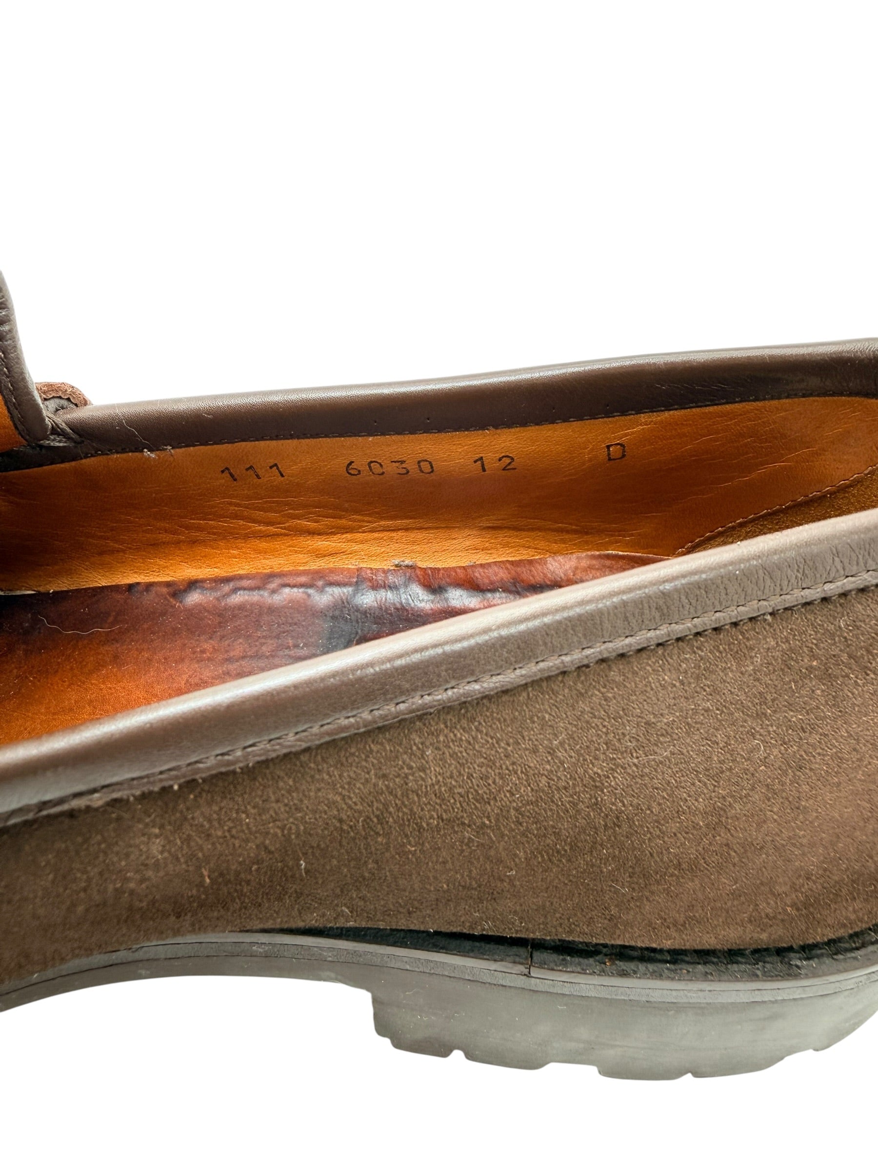 Gucci Brown Suede Horsebit Loafers Mens 12 Lug Sole Italy Vintage