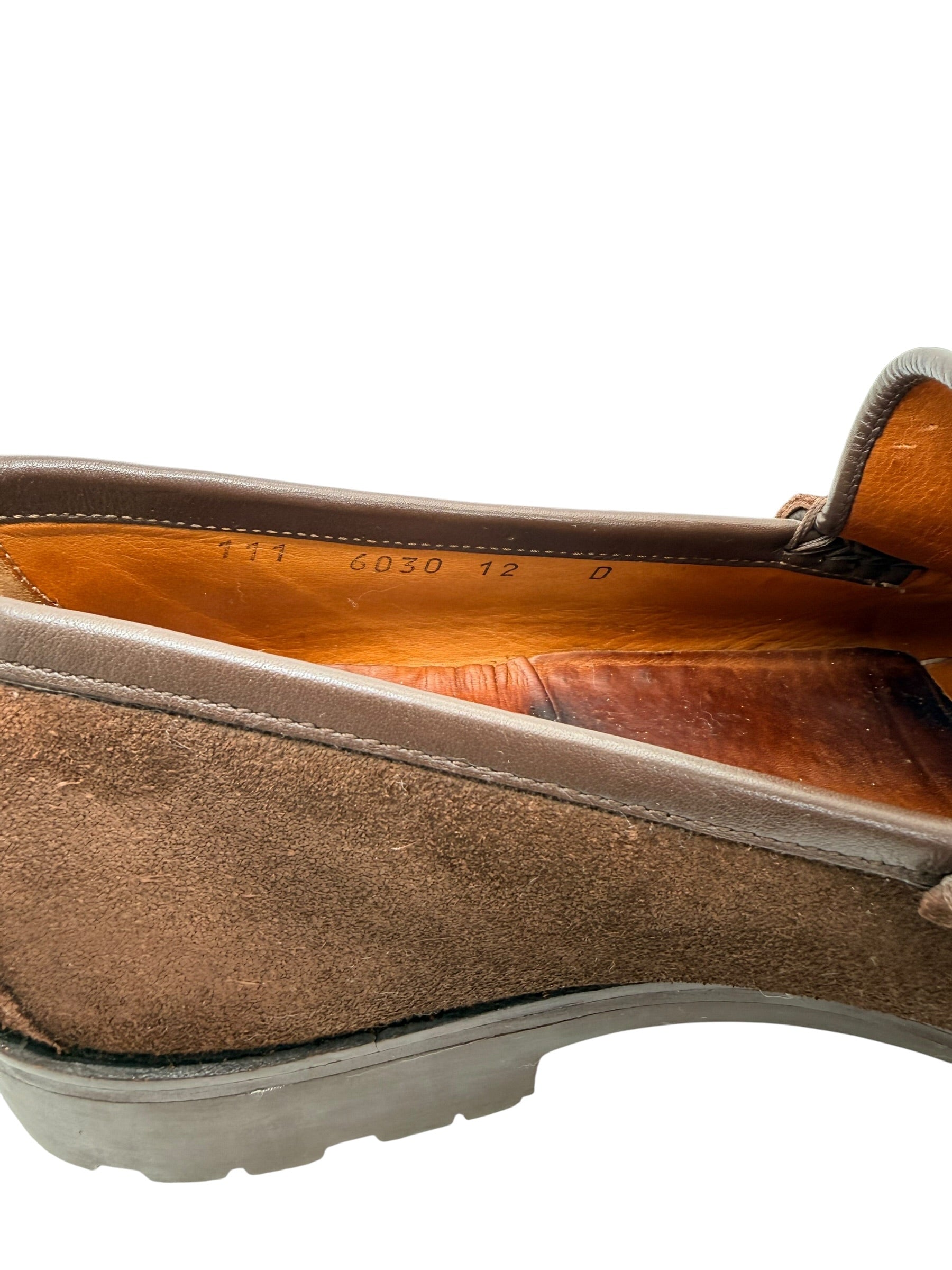 Gucci Brown Suede Horsebit Loafers Mens 12 Lug Sole Italy Vintage