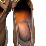 Gucci Brown Suede Horsebit Loafers Mens 12 Lug Sole Italy Vintage