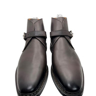 Heschung Manioc Leather Monk Strap Boots Size 13 Brown