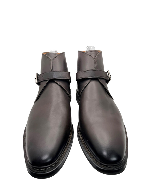 Heschung Manioc Leather Monk Strap Boots Size 13 Brown