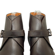 Heschung Manioc Leather Monk Strap Boots Size 13 Brown
