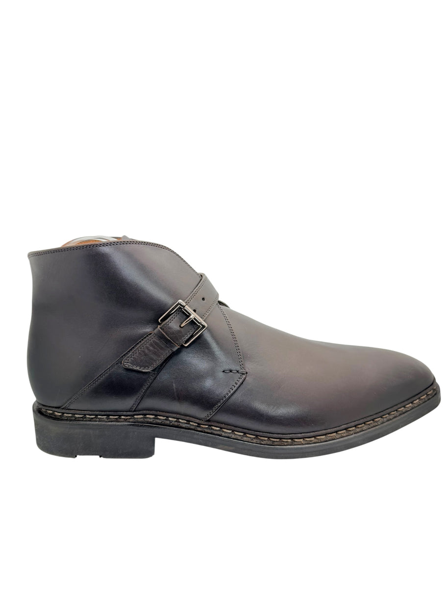 Heschung Manioc Leather Monk Strap Boots Size 13 Brown