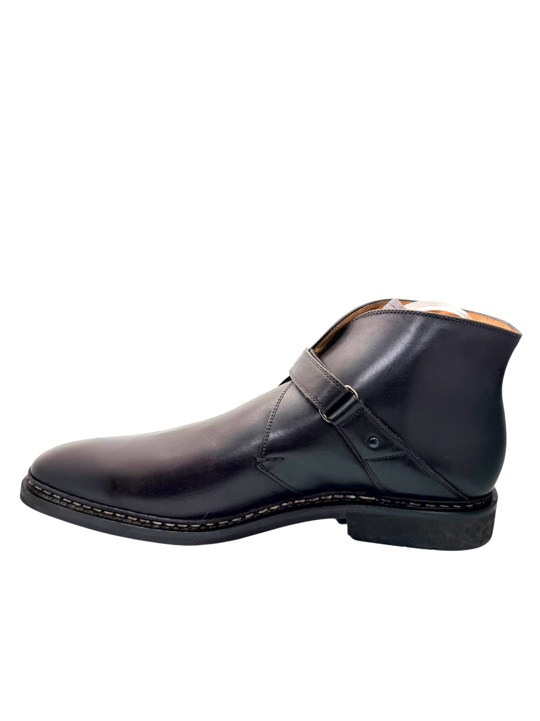 Heschung Manioc Leather Monk Strap Boots Size 13 Brown
