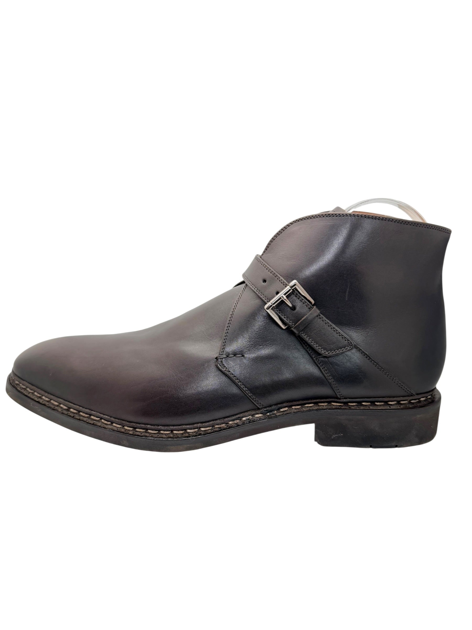 Heschung Manioc Leather Monk Strap Boots Size 13 Brown