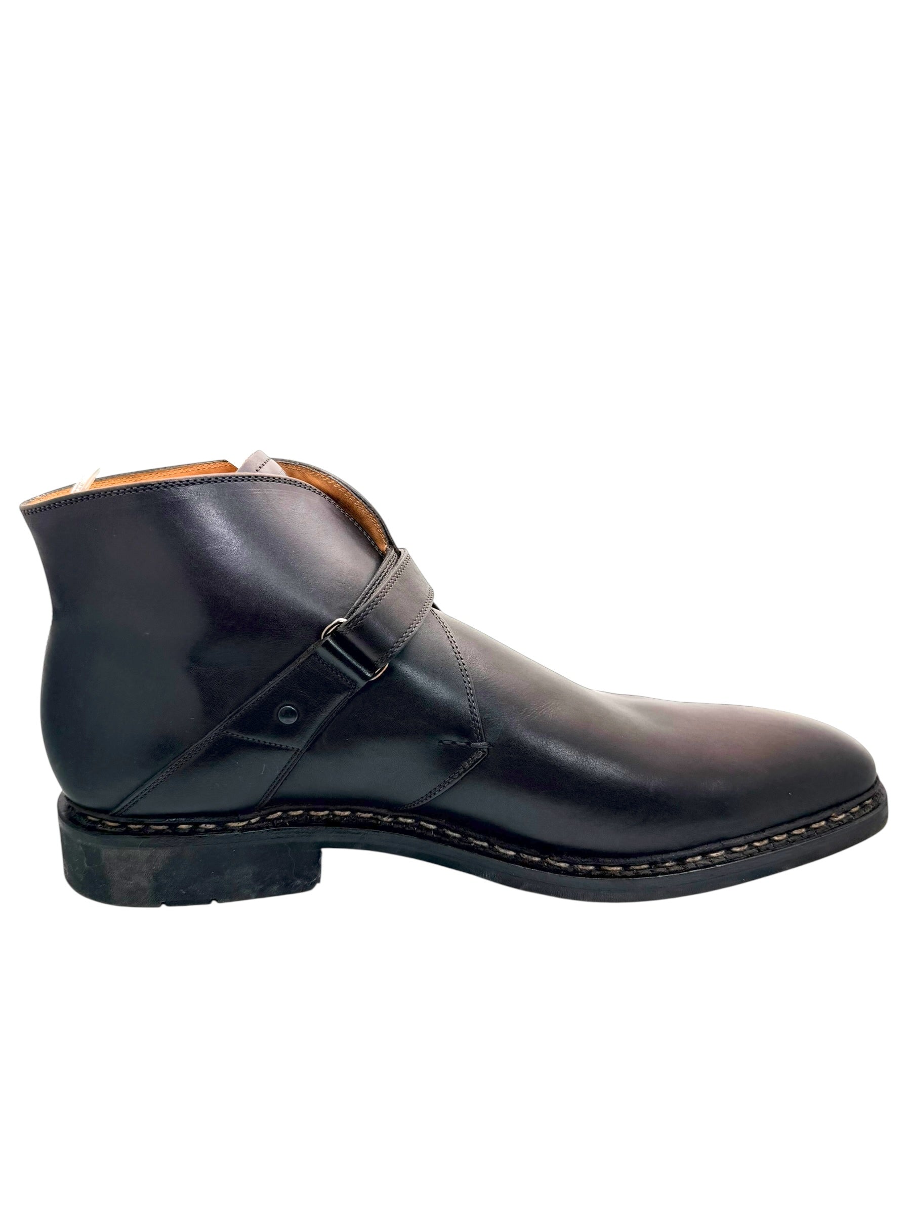 Heschung Manioc Leather Monk Strap Boots Size 13 Brown