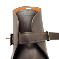Heschung Manioc Leather Monk Strap Boots Size 13 Brown