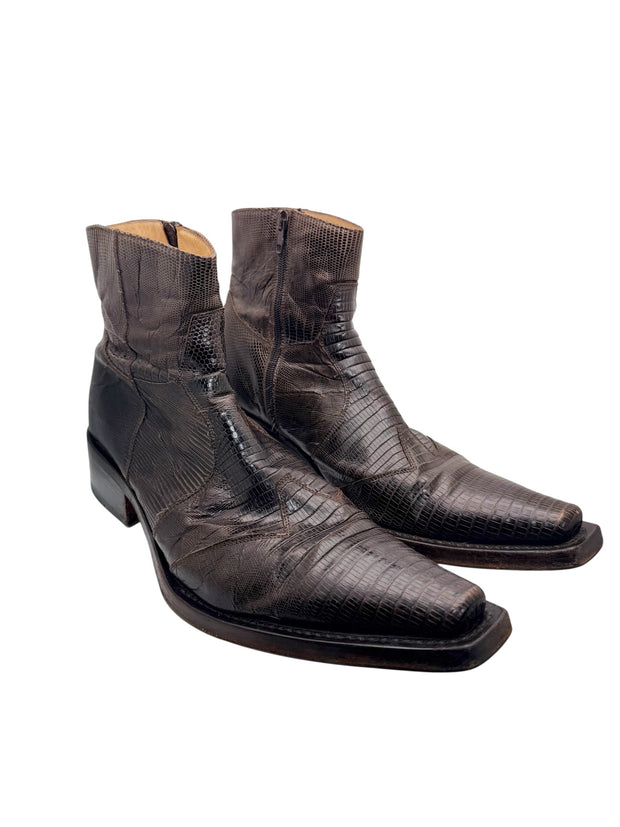 Gianni Barbato Exotic Leather Boots Size 45 Vintage 2002 Italy