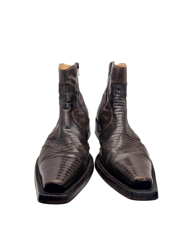 Gianni Barbato Exotic Leather Boots Size 45 Vintage 2002 Italy