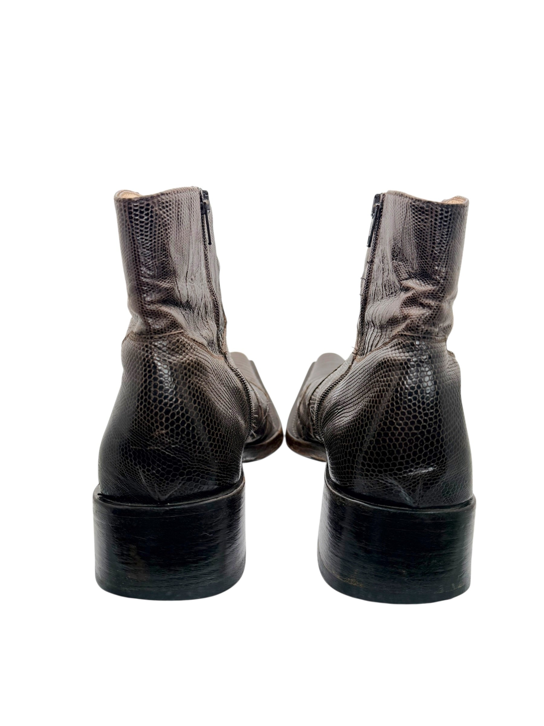 Gianni Barbato Exotic Leather Boots Size 45 Vintage 2002 Italy