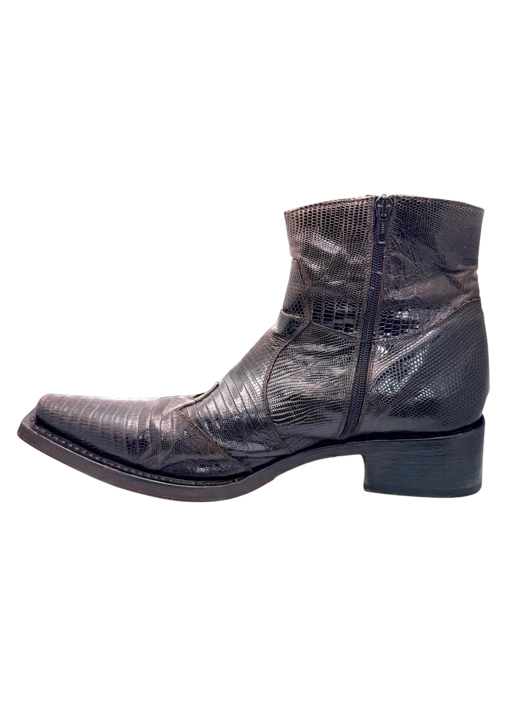 Gianni Barbato Exotic Leather Boots Size 45 Vintage 2002 Italy