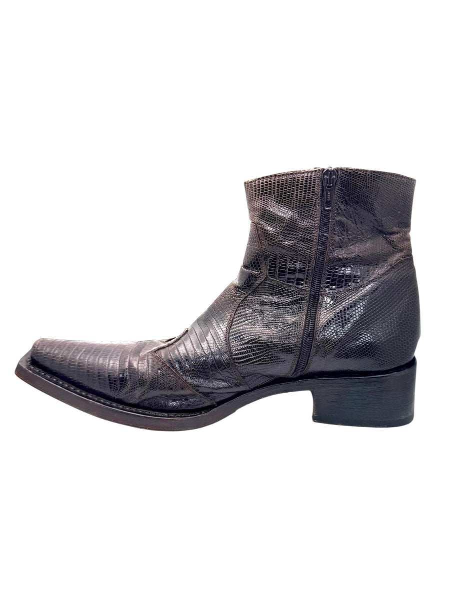Gianni Barbato Exotic Leather Boots Size 45 Vintage 2002 Italy