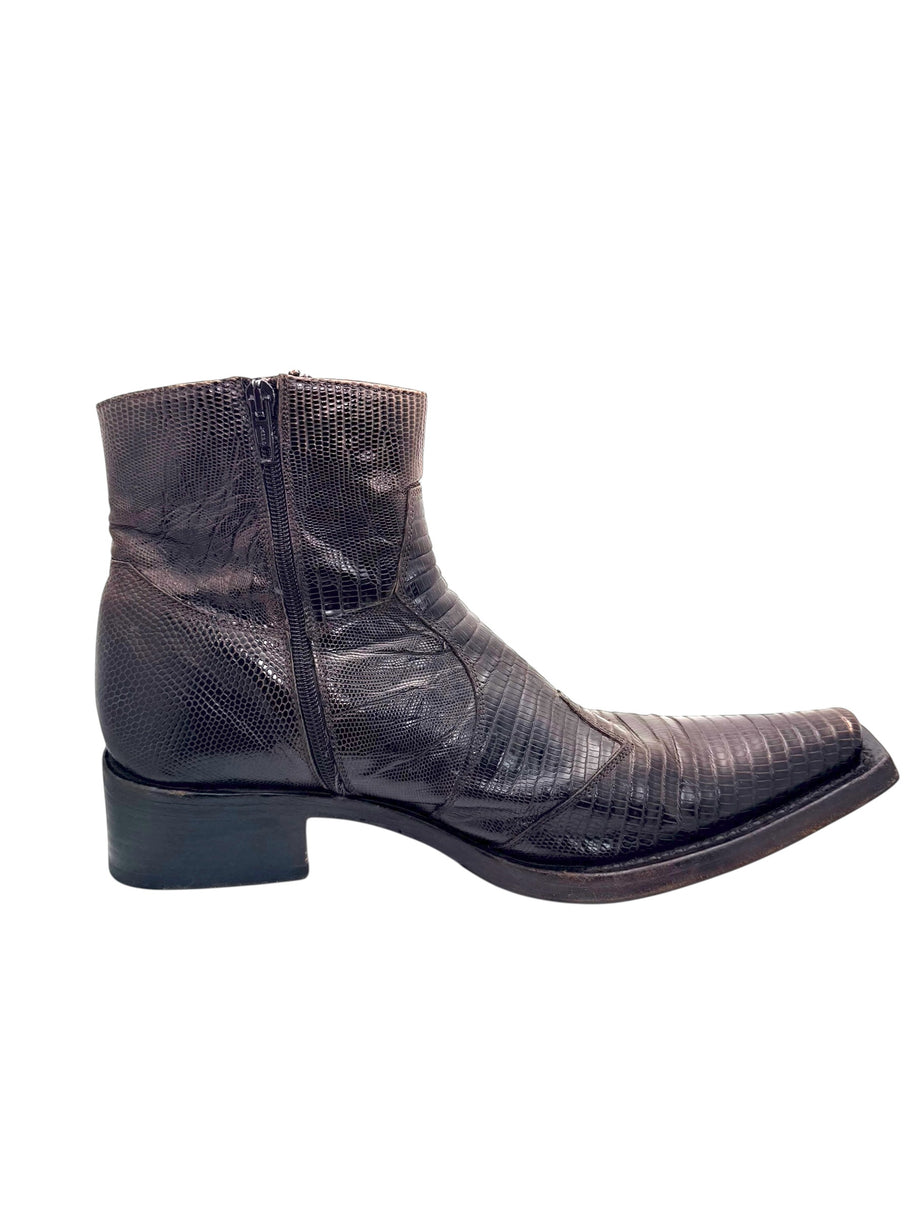 Gianni Barbato Exotic Leather Boots Size 45 Vintage 2002 Italy