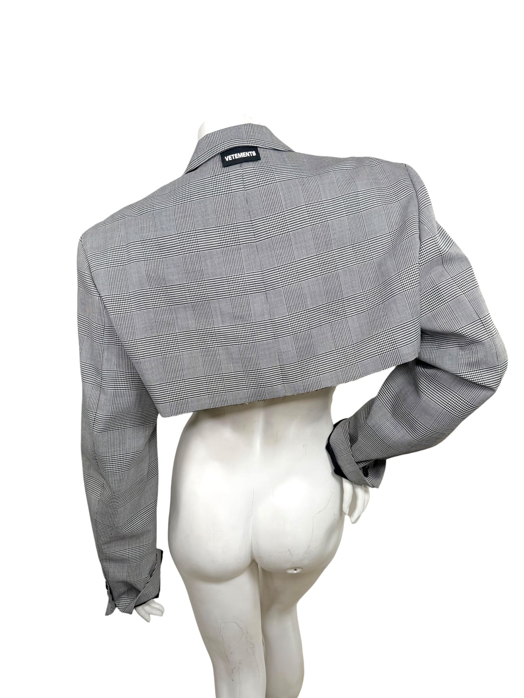 Vetements Cropped Plaid Blazer Garderobe Jacket S