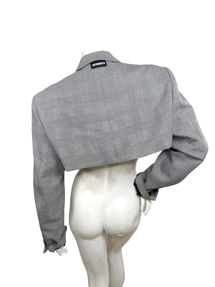 Vetements Cropped Plaid Blazer Garderobe Jacket S