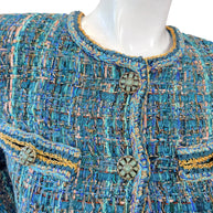 Chanel 2019 Tweed Jacket Blue FR36 Silk Lined