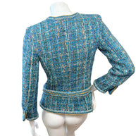 Chanel 2019 Tweed Jacket Blue FR36 Silk Lined