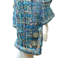 Chanel 2019 Tweed Jacket Blue FR36 Silk Lined