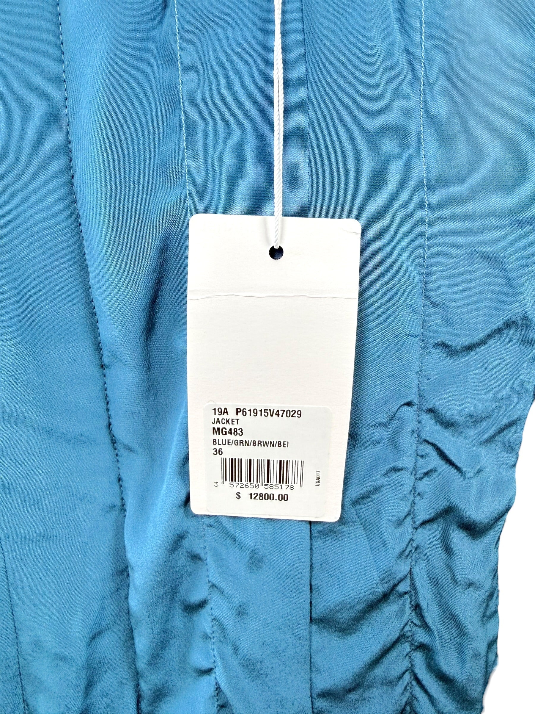 Chanel 2019 Tweed Jacket Blue FR36 Silk Lined