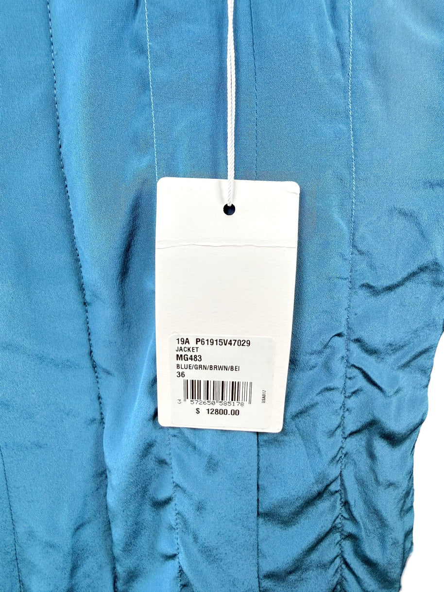 Chanel 2019 Tweed Jacket Blue FR36 Silk Lined