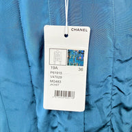 Chanel 2019 Tweed Jacket Blue FR36 Silk Lined