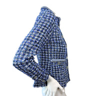 Chanel 2020 Tweed Jacket 34 Blue CC Buttons 20P NWT