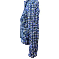 Chanel 2020 Tweed Jacket 34 Blue CC Buttons 20P NWT
