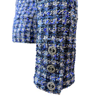 Chanel 2020 Tweed Jacket 34 Blue CC Buttons 20P NWT