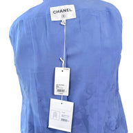 Chanel 2020 Tweed Jacket 34 Blue CC Buttons 20P NWT