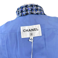 Chanel 2020 Tweed Jacket 34 Blue CC Buttons 20P NWT