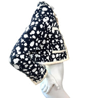 Chanel 2015 Bouclé Cropped Jacket Black White FR38