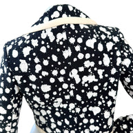 Chanel 2015 Bouclé Cropped Jacket Black White FR38