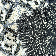Chanel Sequin Cropped Jacket Black Ivory Size 34