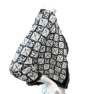 Chanel Sequin Cropped Jacket Black Ivory Size 34