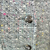 Vintage Chanel 1997A Confetti Tweed Jacket Grey FR36