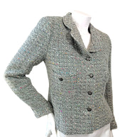 Vintage Chanel 1997A Confetti Tweed Jacket Grey FR36