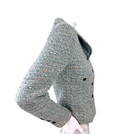 Vintage Chanel 1997A Confetti Tweed Jacket Grey FR36