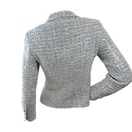 Vintage Chanel 1997A Confetti Tweed Jacket Grey FR36
