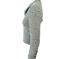 Vintage Chanel 1997A Confetti Tweed Jacket Grey FR36