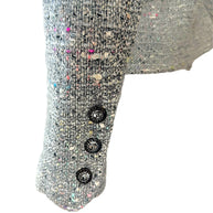 Vintage Chanel 1997A Confetti Tweed Jacket Grey FR36