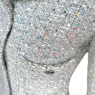 Vintage Chanel 1997A Confetti Tweed Jacket Grey FR36