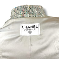 Vintage Chanel 1997A Confetti Tweed Jacket Grey FR36
